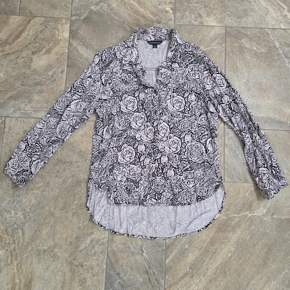 Rock & Republic‎ Black and White Floral Blouse